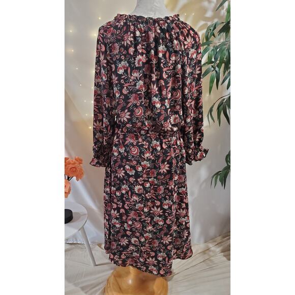 Talbots Floral Scalloped Ruffle Button Maxi Dress Womens Size LP Cottagecore - Picture 3 of 11